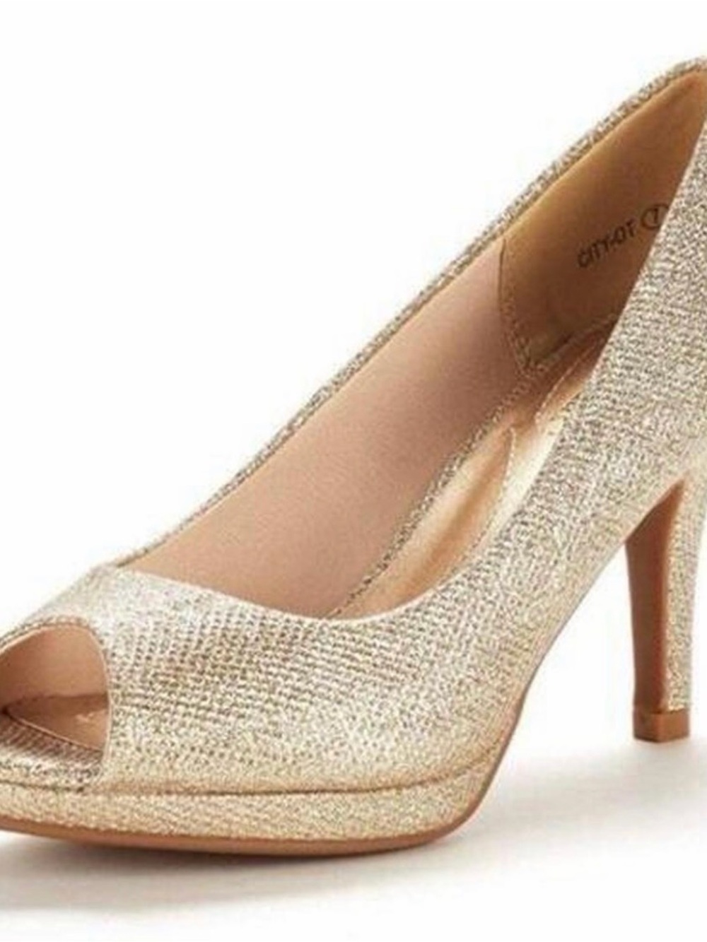 Gold Peep-Toe Women's Heels